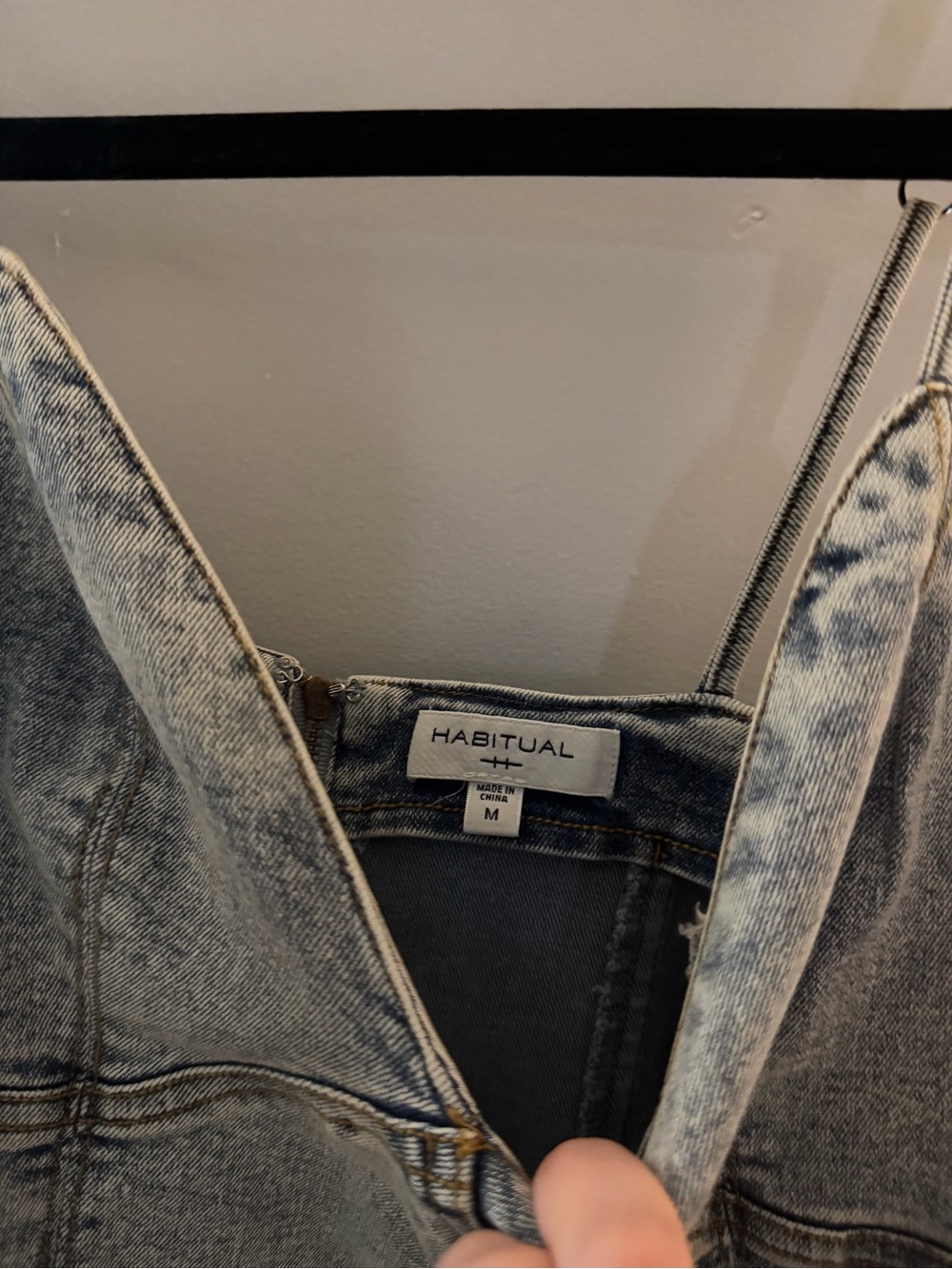 Habitual Light Wash Denim Midi Dress with Front Slit - Picture 5 of 6